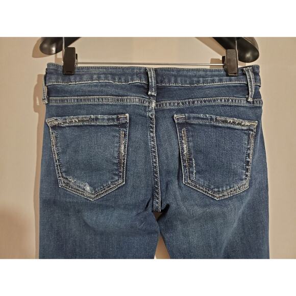 Silver Women's Tuesday Slim Boot Distressed Jeans Size 28 Low Rise Medium Wash - Picture 5 of 12
